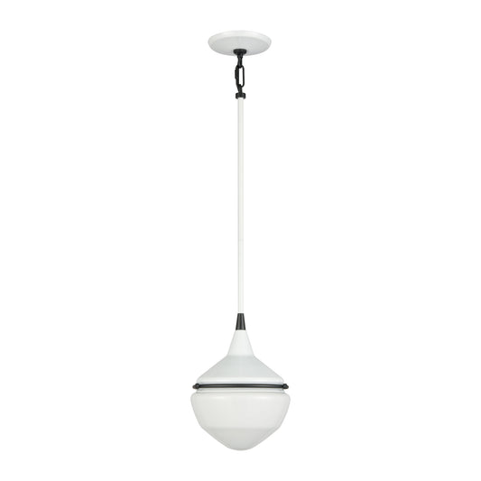 Mid-Century Schoolhouse 8" 1 Light Mini Pendant in Enamel White