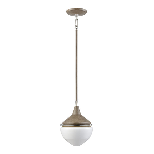 Mid-Century Schoolhouse 8" 1 Light Mini Pendant in Pecan