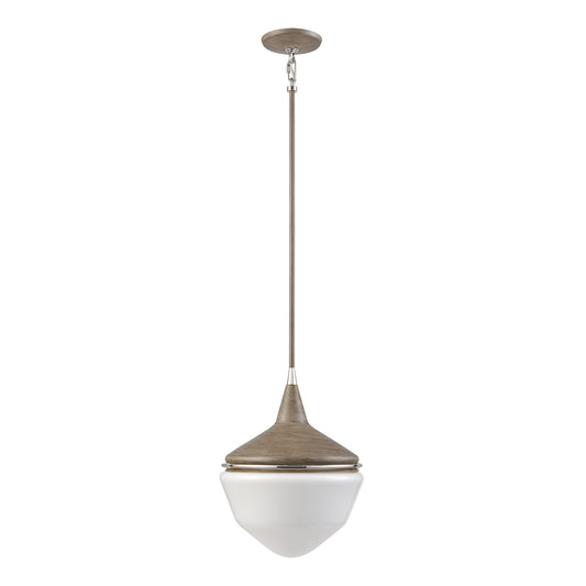 Mid-Century Schoolhouse 12" 1 Light Mini Pendant in Pecan