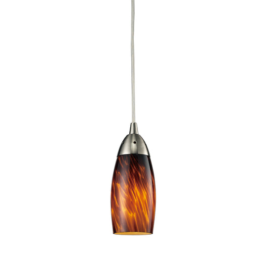 Milan 3" 1 Light LED Mini Pendant in Espresso Glass & Satin Nickel