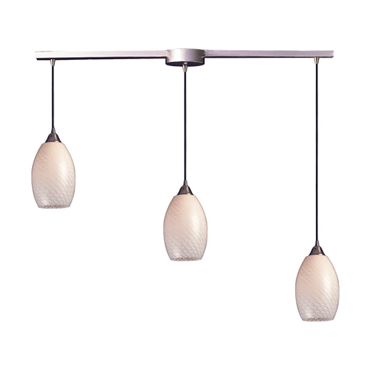 Mulinello 36" 3 Light Mini Pendant in Satin Nickel