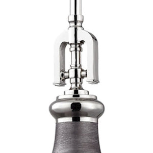 Rutherford 9' 1 Light Mini Pendant in Weathered Zinc Metal Shade with Frosted Glass Diffuser