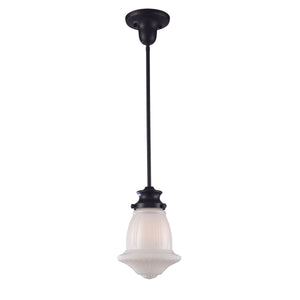 Schoolhouse 12' 1 Light Mini Pendant in Oiled Bronze