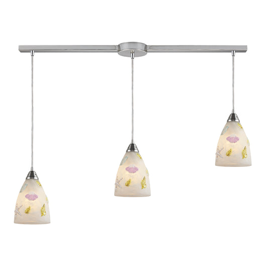 Seashore 36" 3 Light Mini Pendant in Satin Nickel