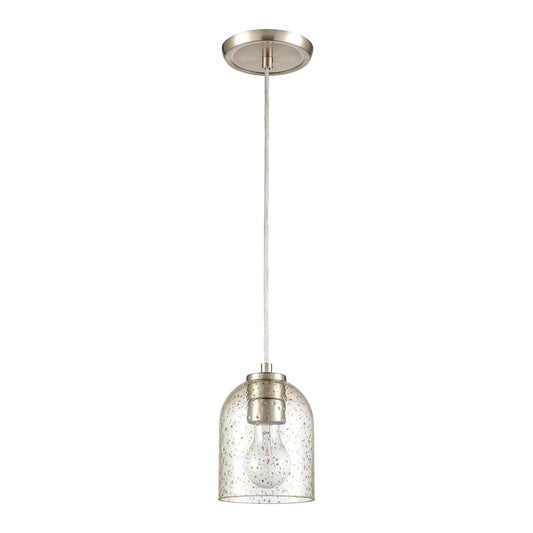 Sprinkle 5" 1 Light Mini Pendant in Light Clear Glass Satin Nickel