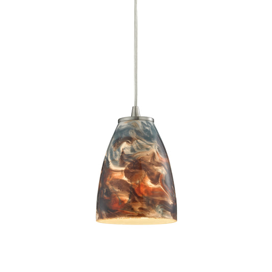 Abstractions 5" 1 Light Mini Pendant in Satin Nickel