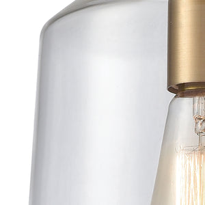 Barrel 7' 1 Light Mini Pendant in Satin Brass