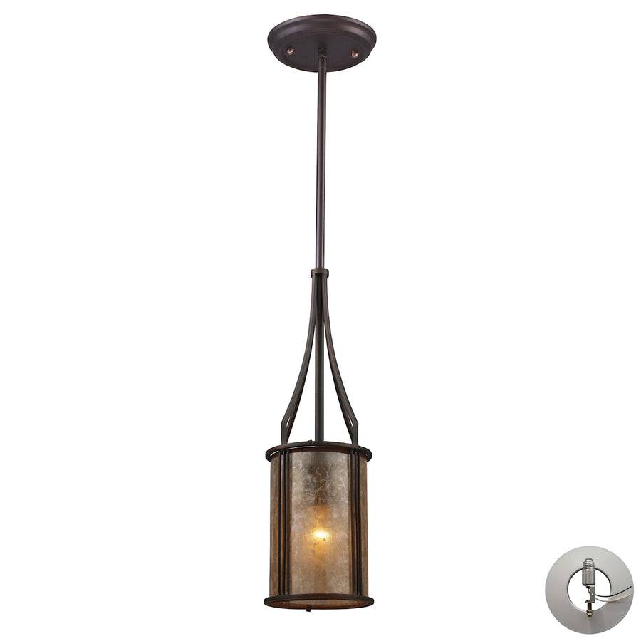 Barringer 6' 1 Light Mini Pendant in Aged Bronze with Adapter