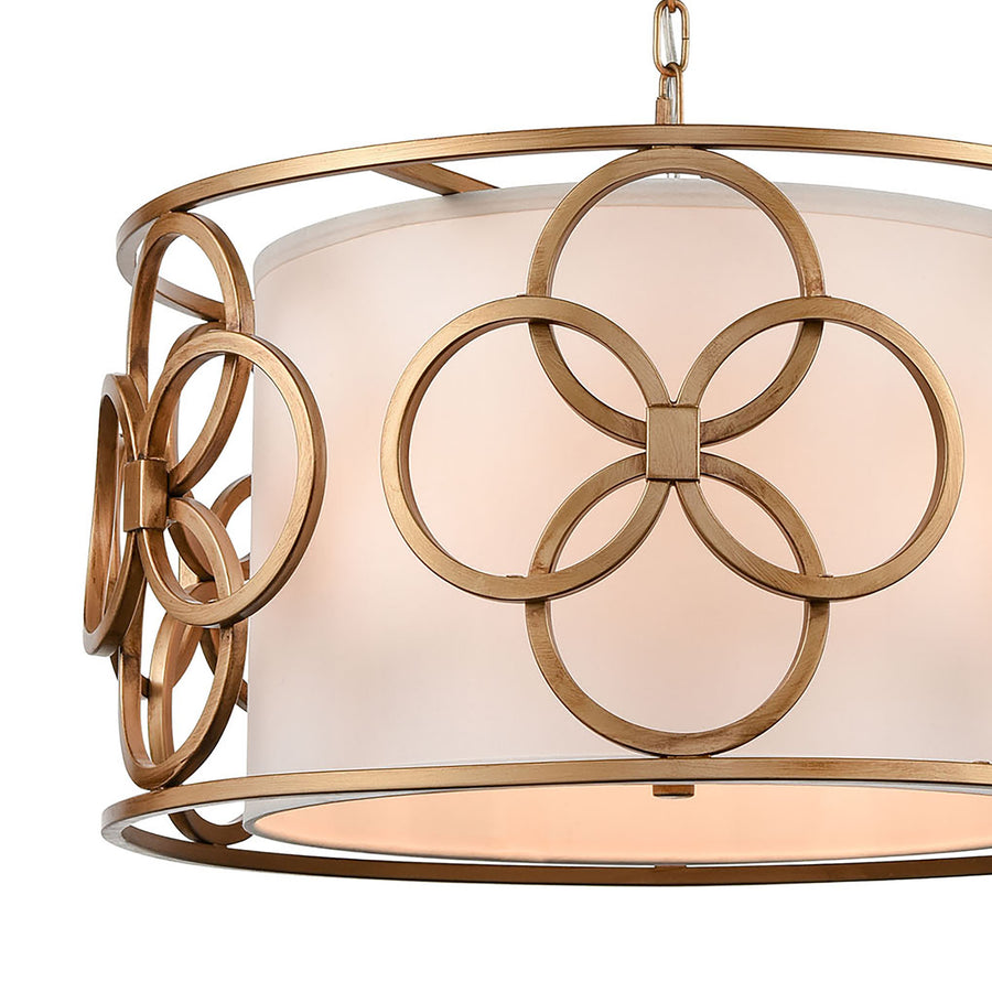 Botanic Avenue 22' 4 Light Pendant in Antique Gold