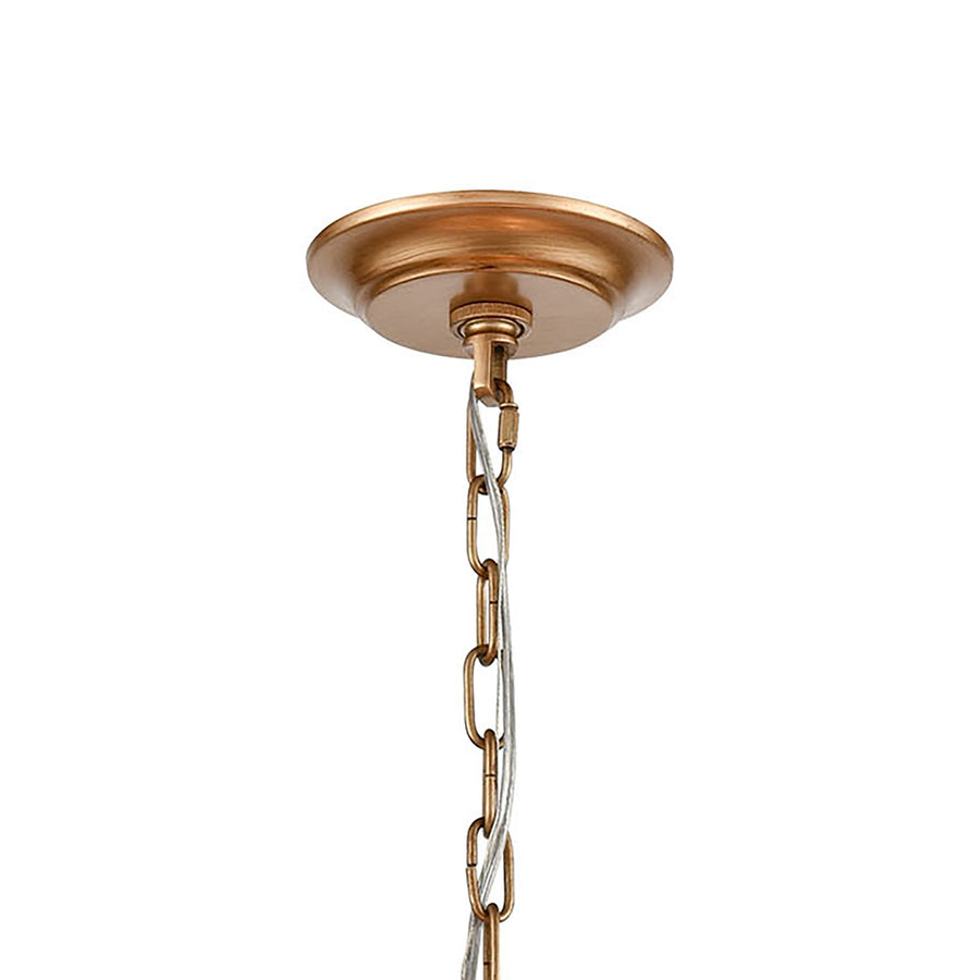 Botanic Avenue 22' 4 Light Pendant in Antique Gold