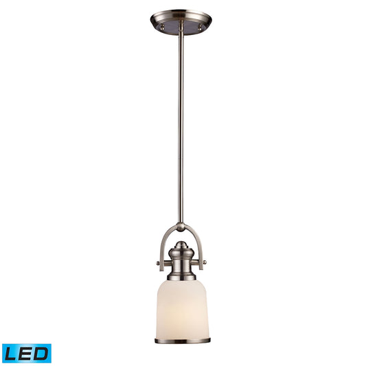 Brooksdale 5" 1 Light LED Mini Pendant in Satin Nickel