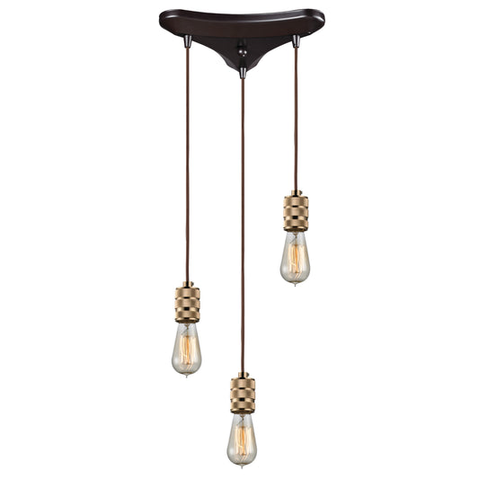 Camley 10" 3 Light Mini Pendant in Oil Rubbed Bronze