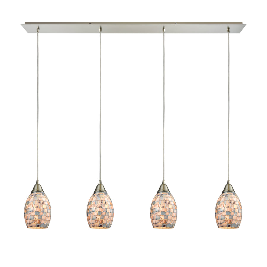 Capri 46' 4 Light Mini Pendant in Satin Nickel