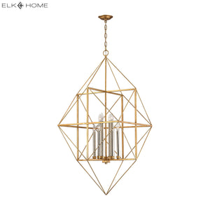 Connexions 24' 8 Light Pendant in Gold Leaf