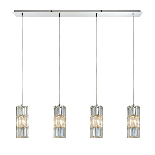 Cynthia 47" 4 Light Mini Pendant in Polished Chrome