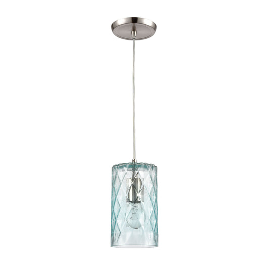 Diamond Pleat 5" 1 Light Mini Pendant in Satin Nickel