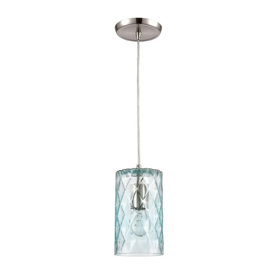 Diamond Pleat 5' 1 Light Mini Pendant in Satin Nickel