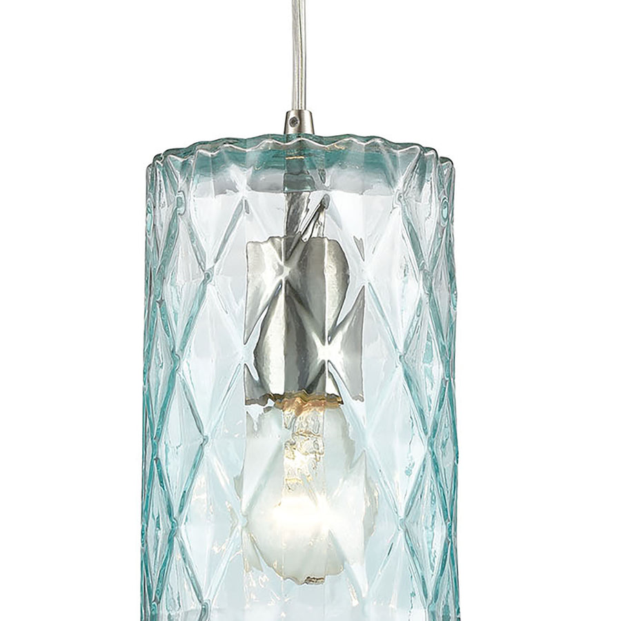 Diamond Pleat 5' 1 Light Mini Pendant in Satin Nickel