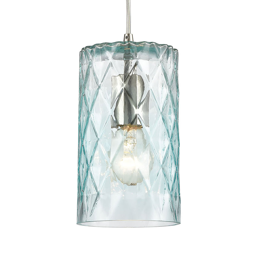 Diamond Pleat 5' 1 Light Mini Pendant in Satin Nickel