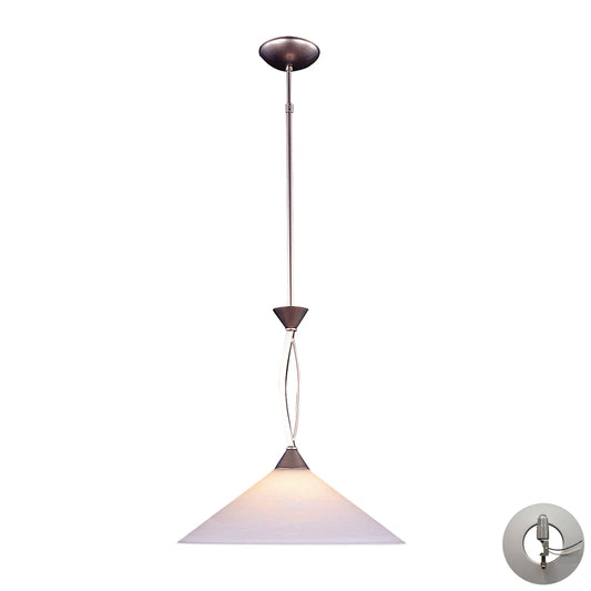 Elysburg 16" 1 Light Pendant in Satin Nickel with Adapter Kit