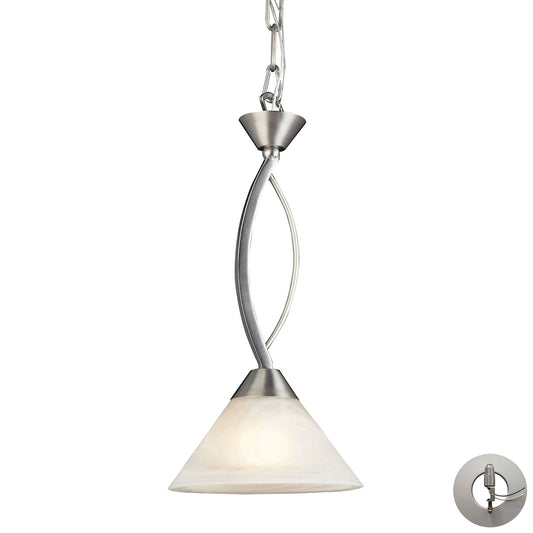 Elysburg 7" 1 Light Mini Pendant in Satin Nickel with Adapter Kit