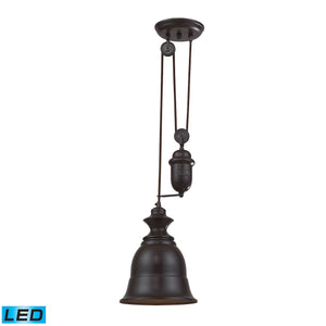 Farmhouse 8' 1 Light LED Mini Pendant in Oiled Bronze