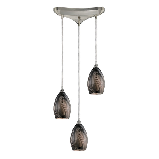 Formations 10" 3 Light Mini Pendant in Satin Nickel