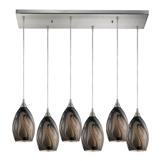 Formations 30" 6 Light Mini Pendant in Satin Nickel