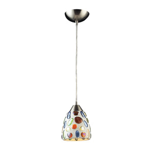 Gemstone 6' 1 Light Mini LED Pendant in Satin Nickel