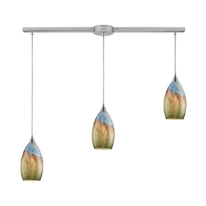 Geologic 36' 3 Light Mini Pendant in Satin Nickel