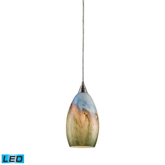 Geologic 6" 1 Light LED Mini Pendant in Satin Nickel