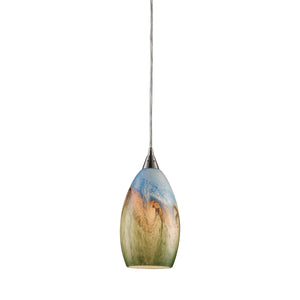 Geologic 6' 1 Light Mini Pendant in Satin Nickel