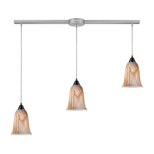 Granite 36" 3 Light Mini Pendant in Satin Nickel