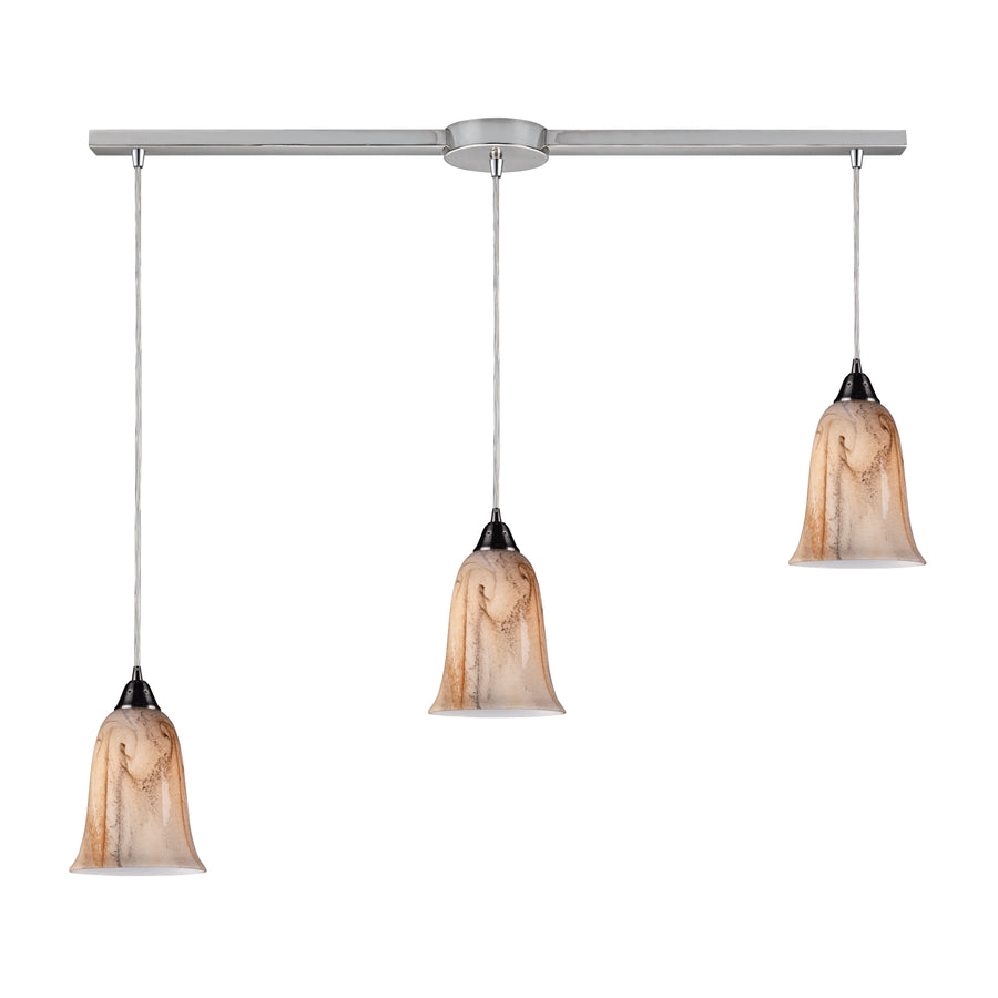 Granite 36' 3 Light Mini Pendant in Satin Nickel