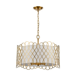 Harp Lane 21' 4 Light Pendant in Satin Brass