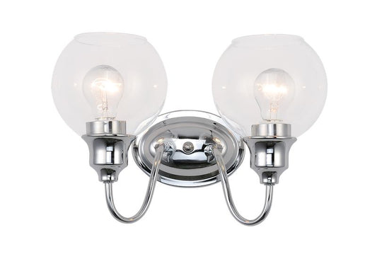 Ballord 14" 2 Light Bath Vanity Light in Polished Chrome