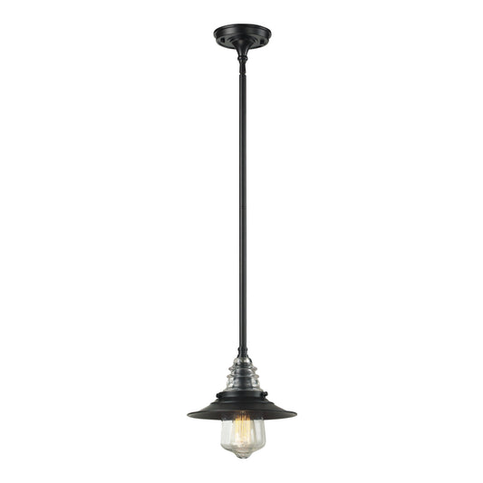 Insulator Glass 9" 1 Light Mini Pendant in Oiled Bronze