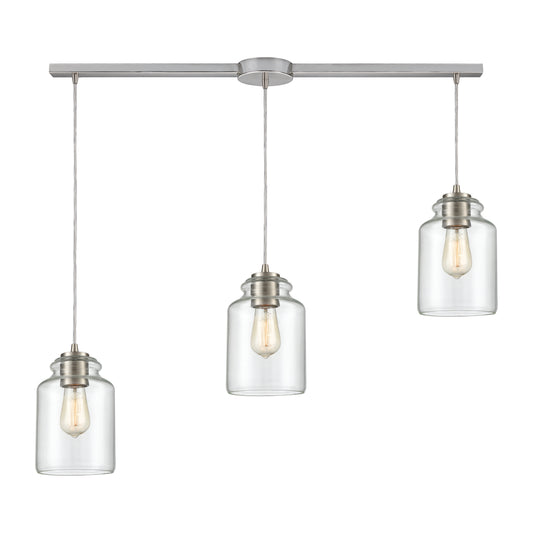 Josie 36" 3 Light Mini Pendant in Satin Nickel