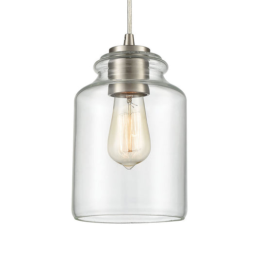 Josie 6" 1 Light Mini Pendant in Satin Nickel