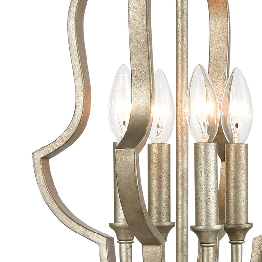 Lanesboro 12" 4 Light Pendant in Dusted Silver