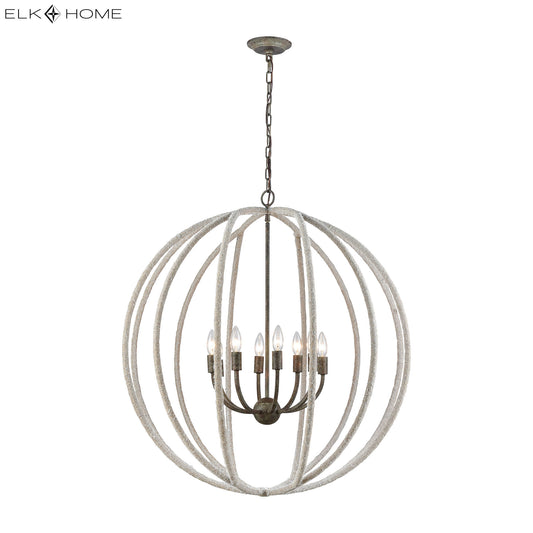 Lasso 32" 8 Light Pendant in Gray