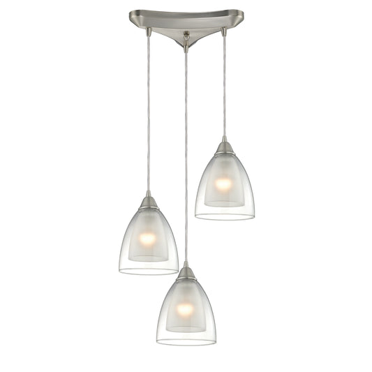 Layers 10" 3 Light Mini Pendant in Satin Nickel