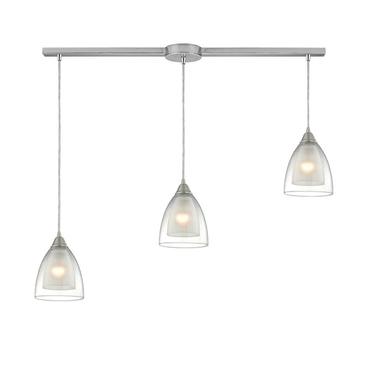 Layers 36" 3 Light Mini Pendant in Satin Nickel