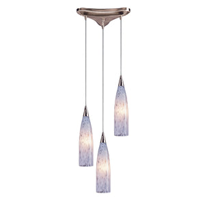 Lungo 10' 3 Light Mini Pendant in Satin Nickel