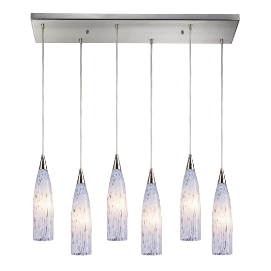 Lungo 30" 6 Light Mini Pendant in Satin Nickel