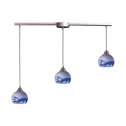 Mela 36" 3 Light Mini Pendant in Satin Nickel