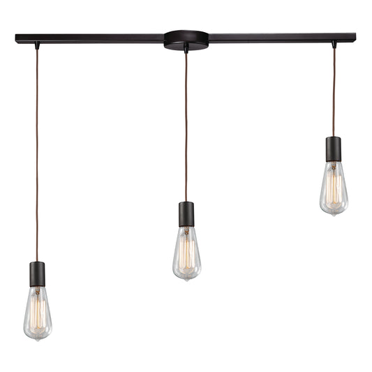 Menlow Park 36" 3 Light Mini Pendant in Oiled Bronze