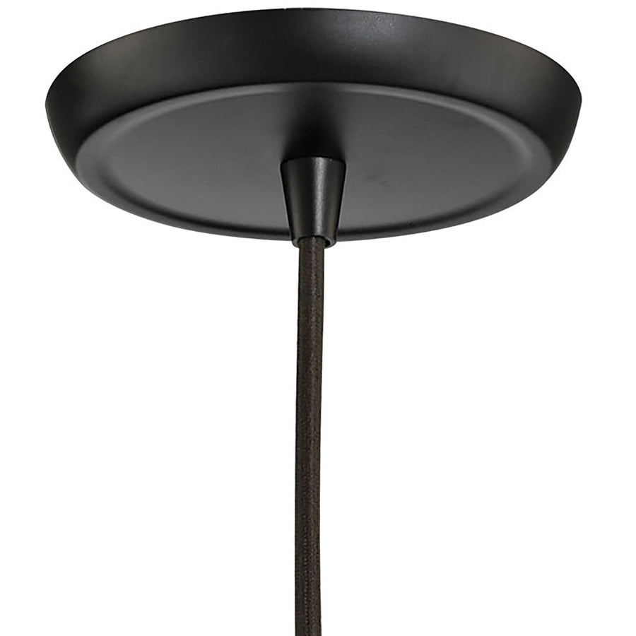Menlow Park 6' 1 Light Mini Pendant in Clear Seeded Glass & Oil Rubbed Bronze