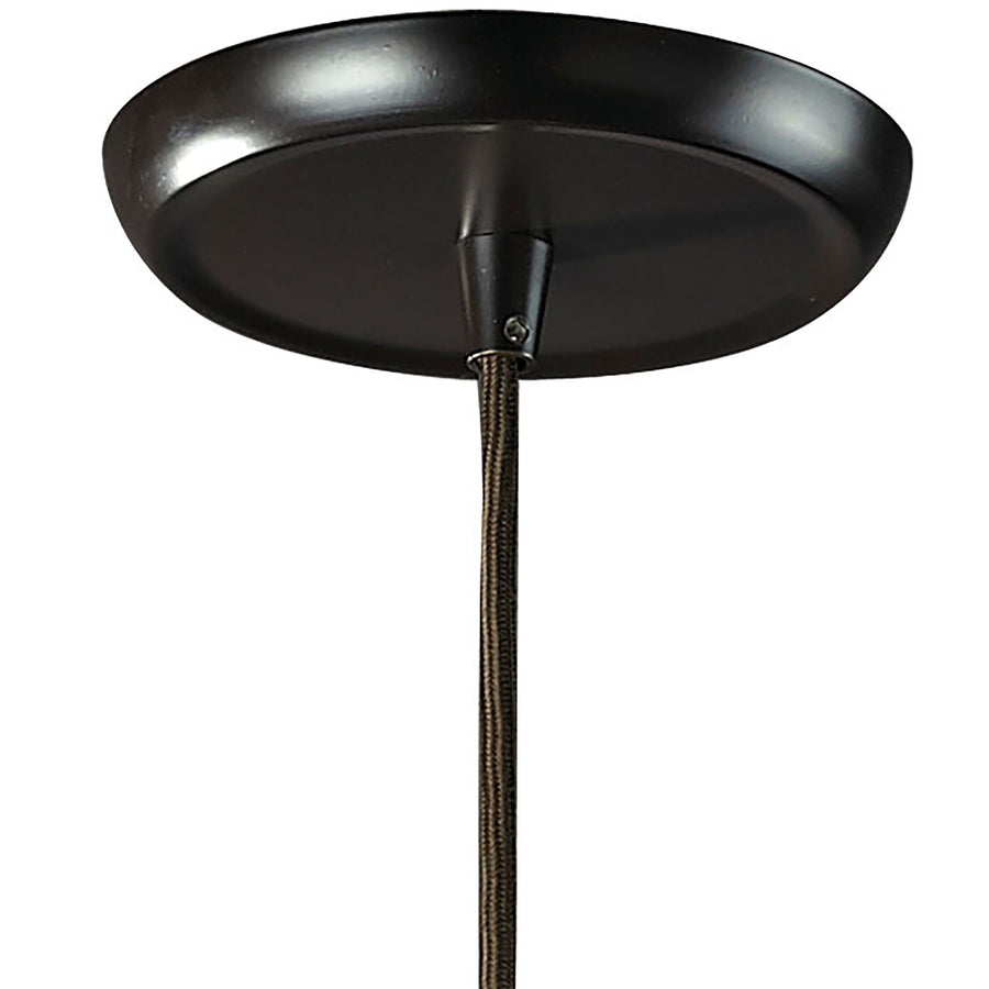 Menlow Park 6' 1 Light Mini Pendant in Smoke Glass & Oiled Bronze