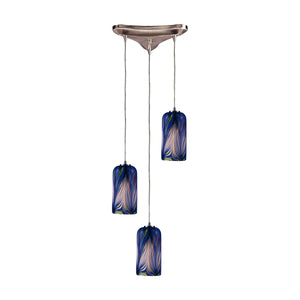 Molten 10' 3 Light Mini Pendant in Satin Nickel